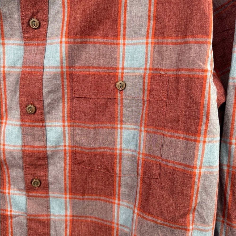 Mountain Hardwear Mens Long Sleeve Button Up Red Plaid Outdoor Shirt XL - Picture 4 of 6